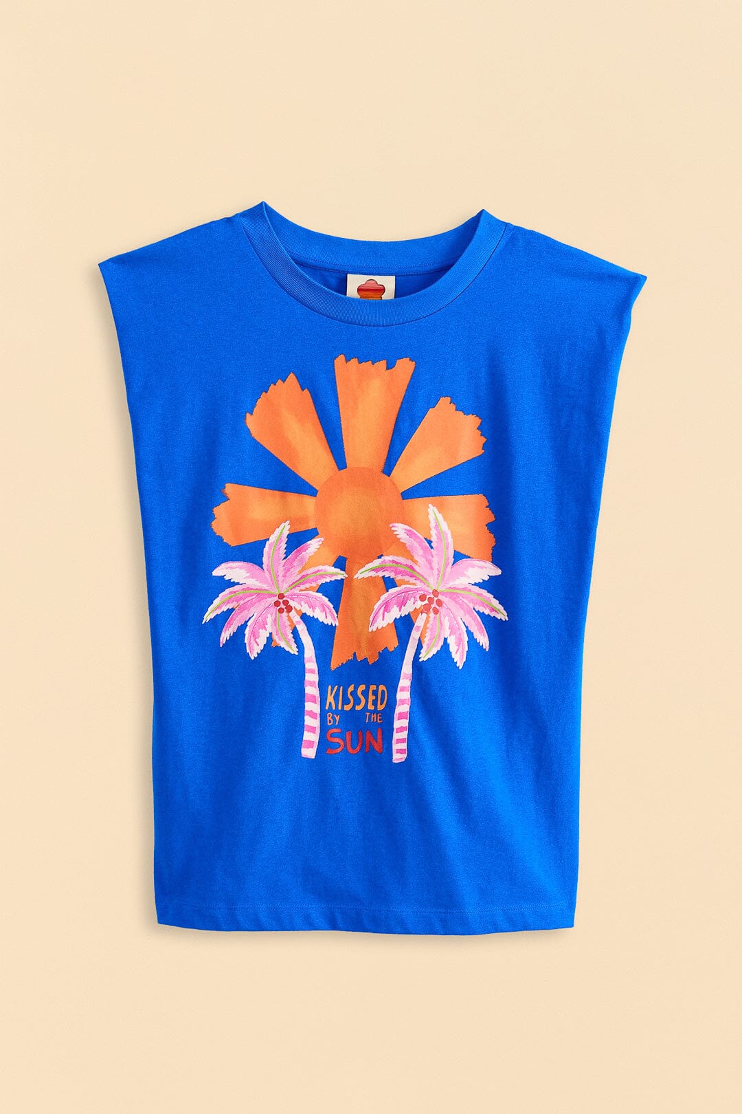 T-shirt Kissed By The Sun en coton - Bleu