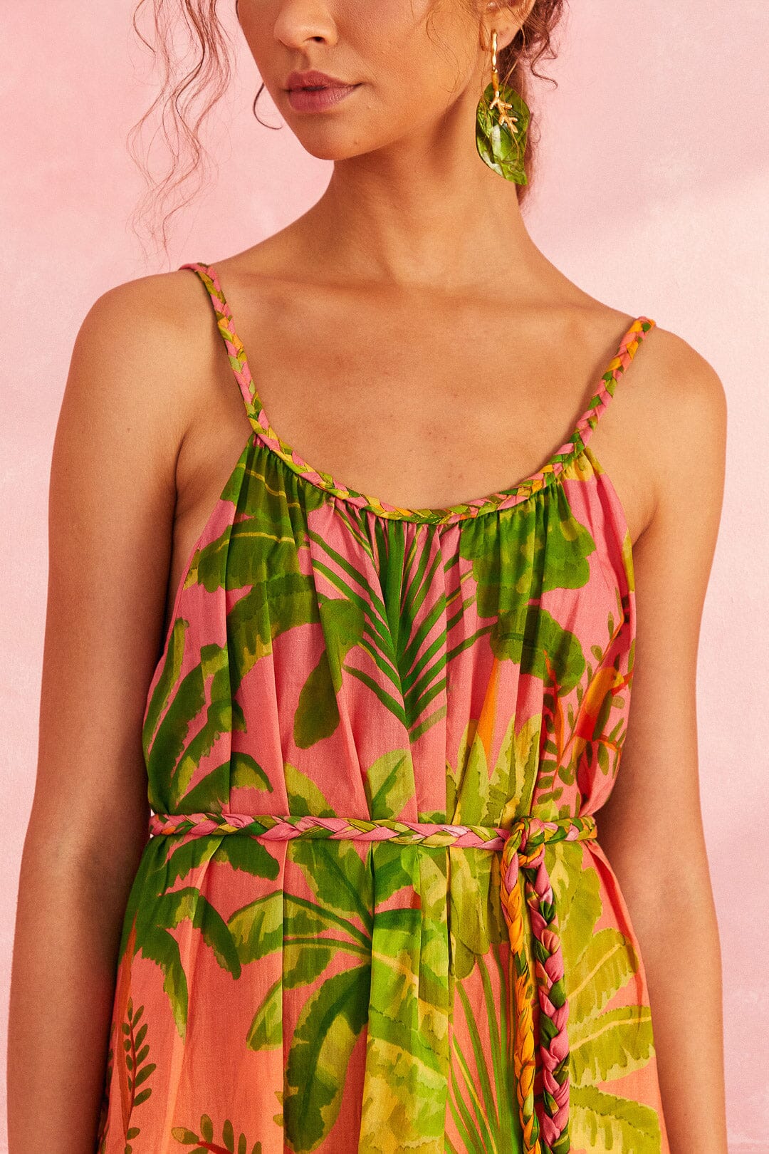 Robe midi dos nu Sunrise Scenario en coton - Multicolore