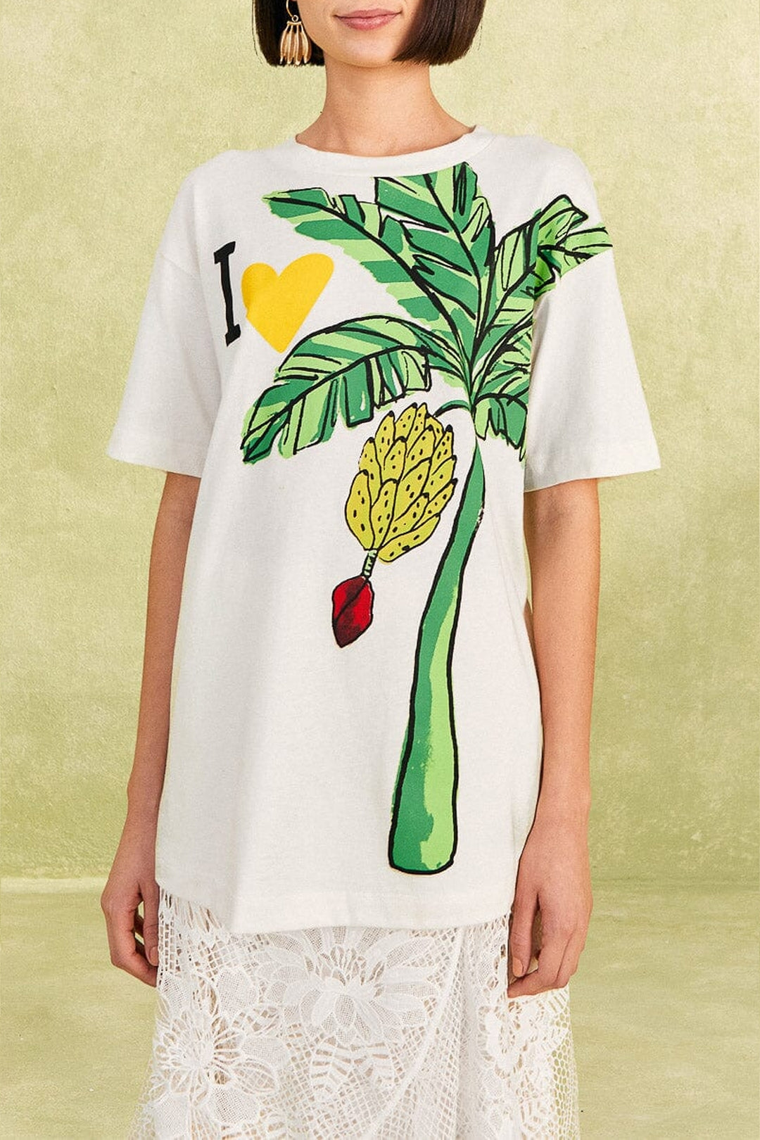 T-shirt I Heart Bananas en coton - Blanc