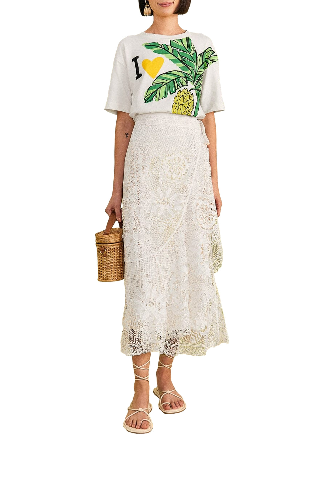 T-shirt I Heart Bananas en coton - Blanc