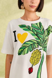 T-shirt I Heart Bananas en coton - Blanc