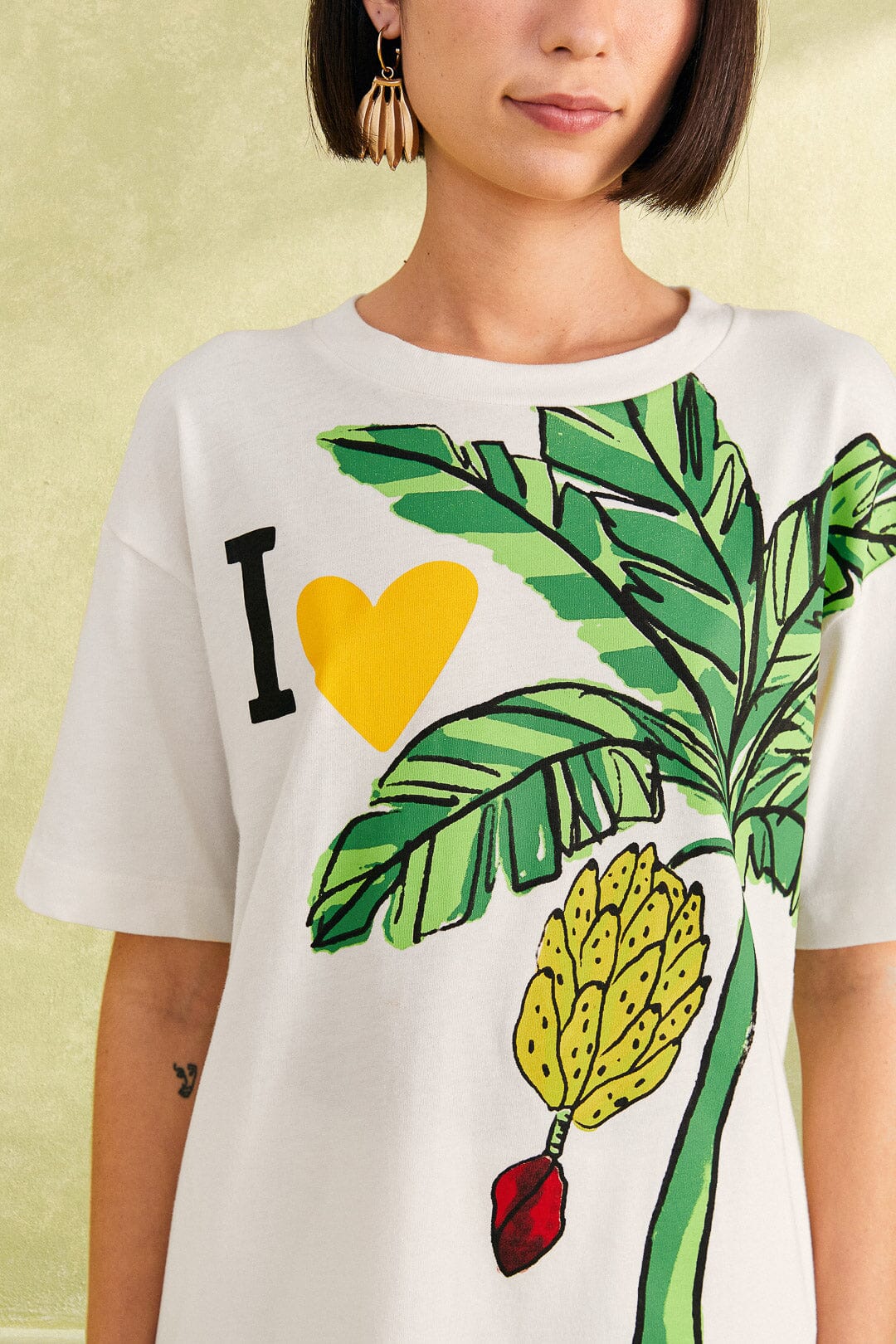 T-shirt I Heart Bananas en coton - Blanc