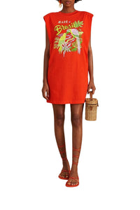 Robe courte Brasil en coton - Rouge
