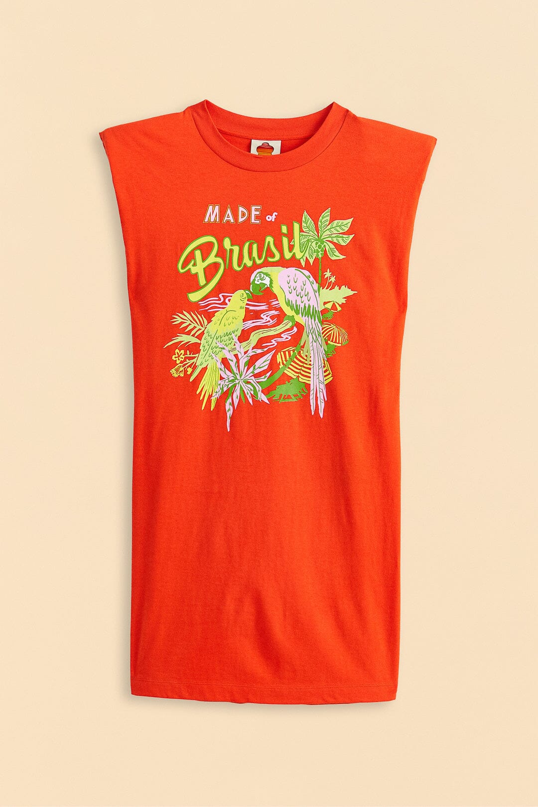 Robe courte Brasil en coton - Rouge