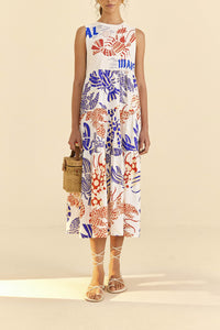 Robe midi Al Mare façon t-shirt en coton - Blanc