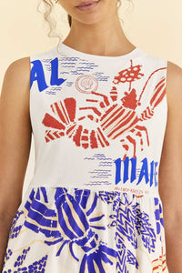 Robe midi Al Mare façon t-shirt en coton - Blanc