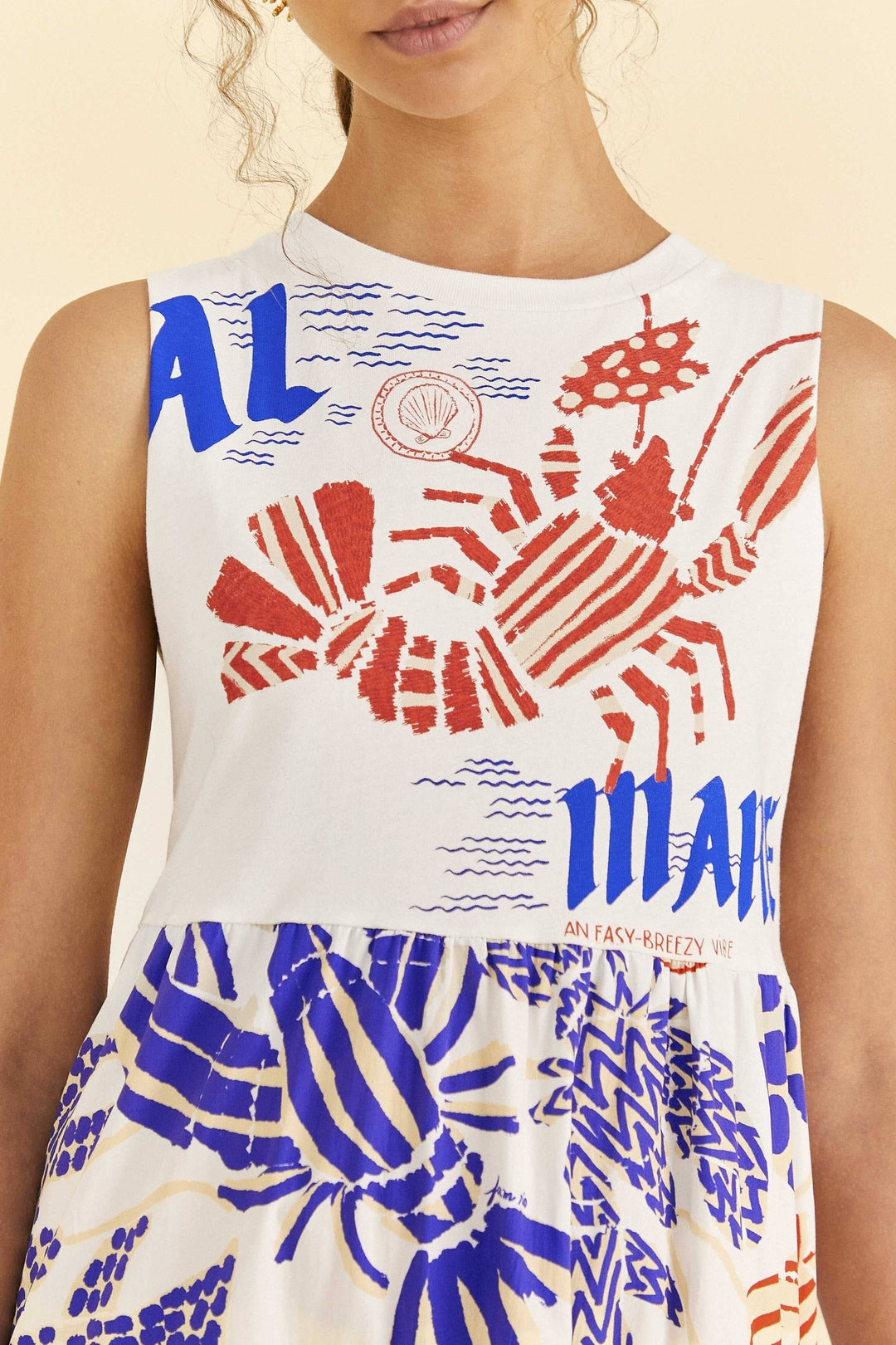 Robe midi Al Mare façon t-shirt en coton - Blanc