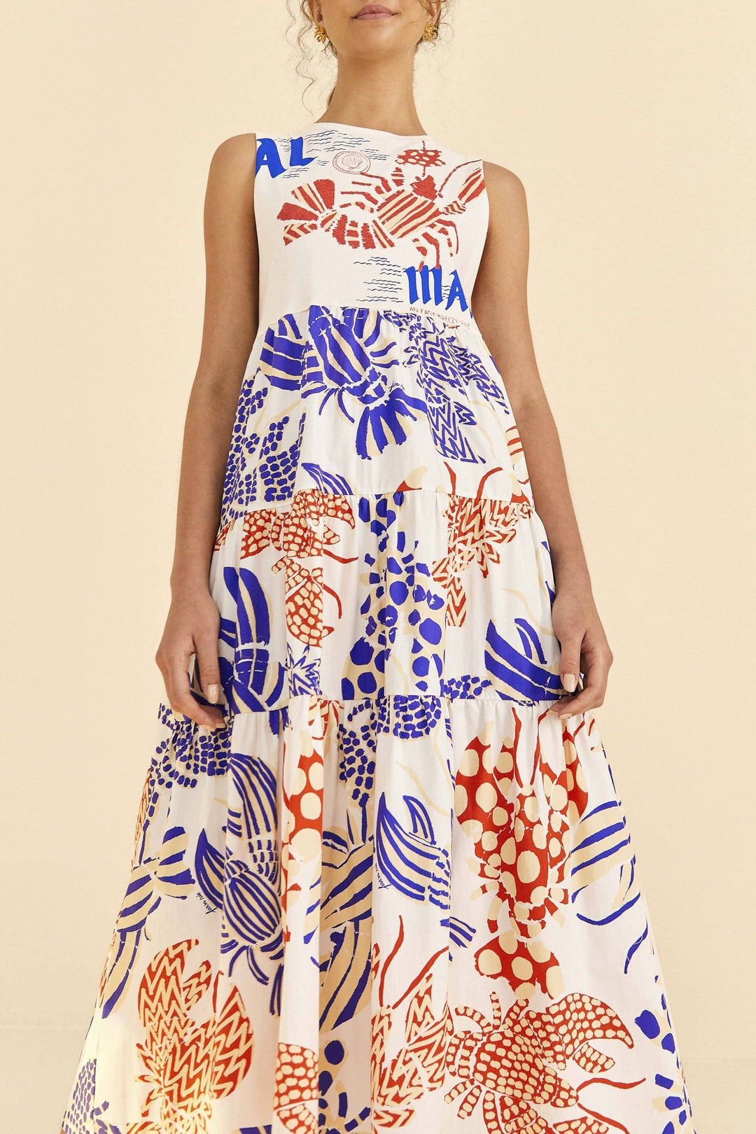 Robe midi Al Mare façon t-shirt en coton - Blanc