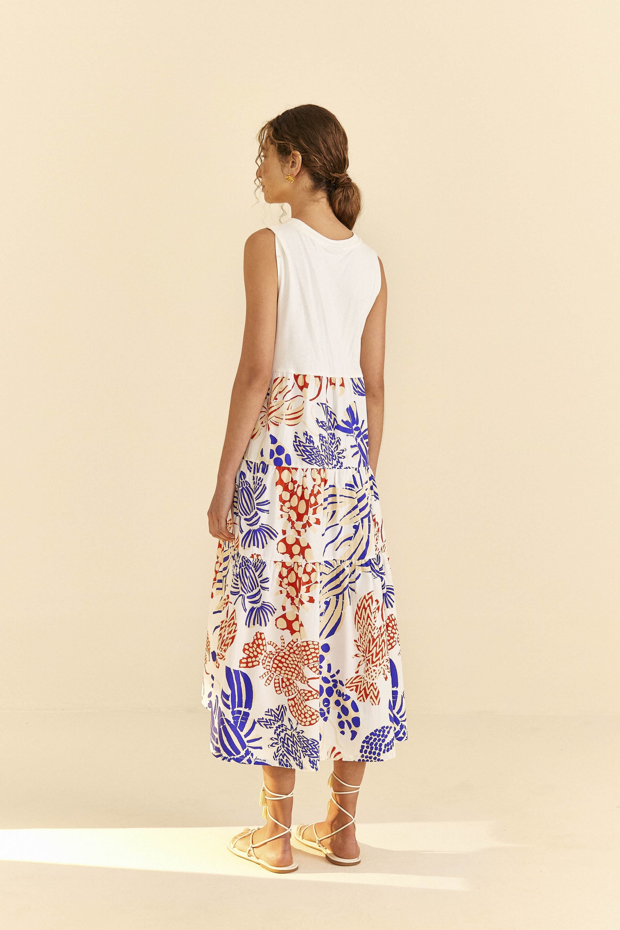 Robe midi Al Mare façon t-shirt en coton - Blanc
