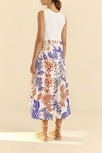 Al Mare T-shirt-style midi dress in cotton - White