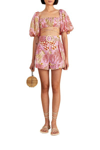 MEDIA OFF LINE_Short à motif homards en coton - Rose
