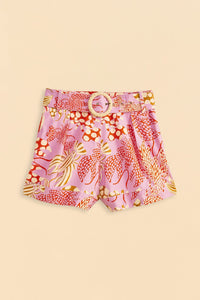 MEDIA OFF LINE_Short à motif homards en coton - Rose