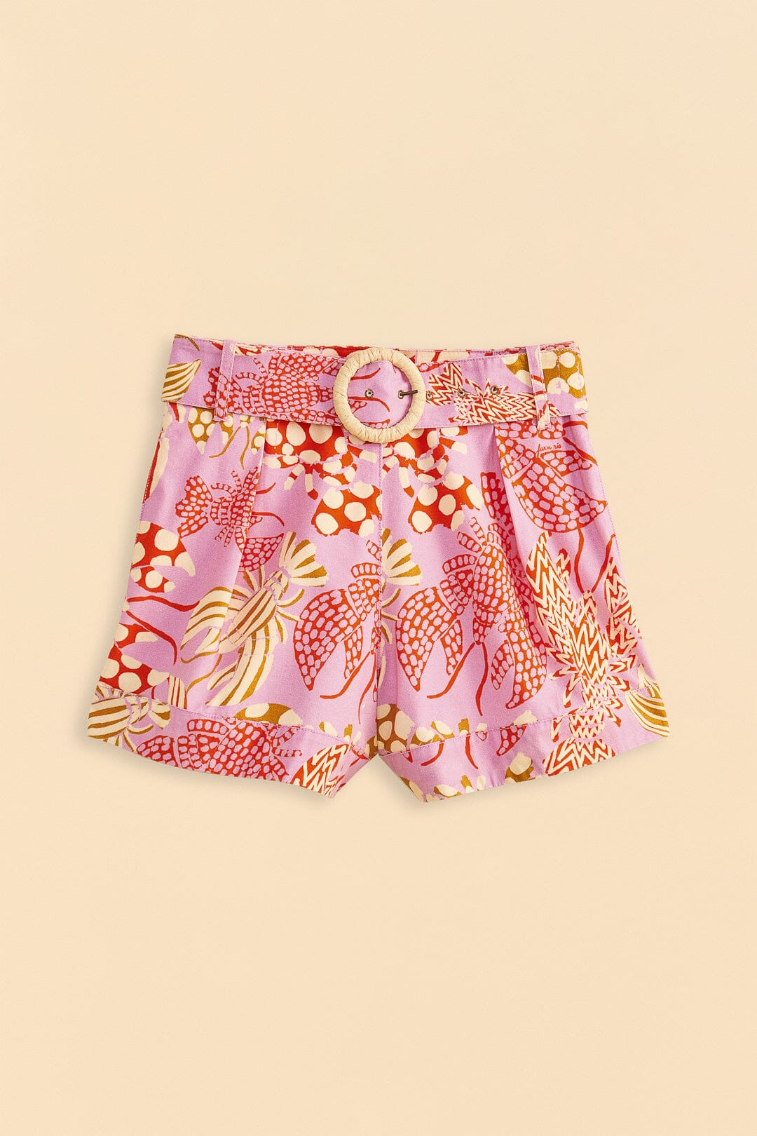 MEDIA OFF LINE_Short à motif homards en coton - Rose