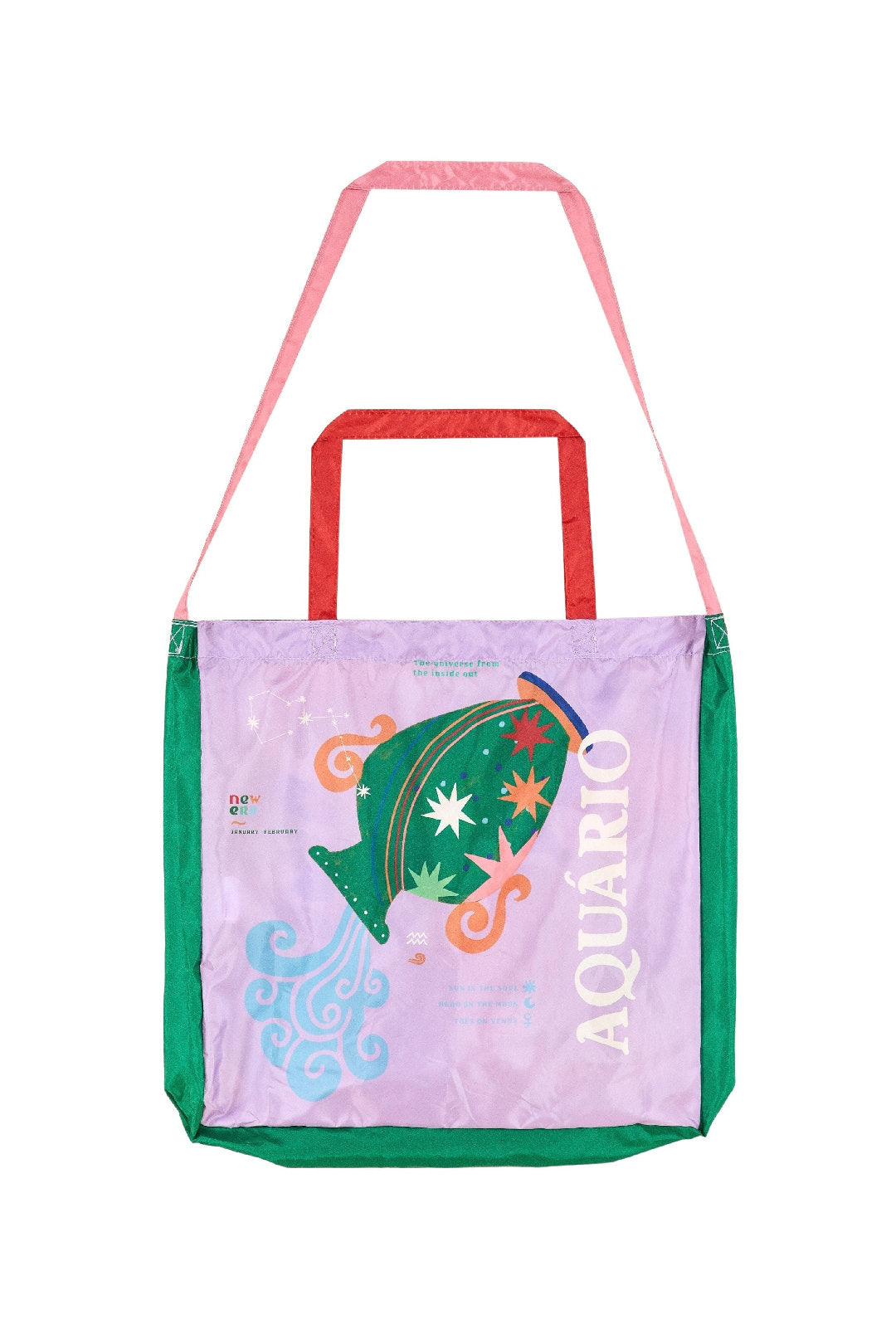 Sac imprimé signe du zodiaque Verseau - Violet