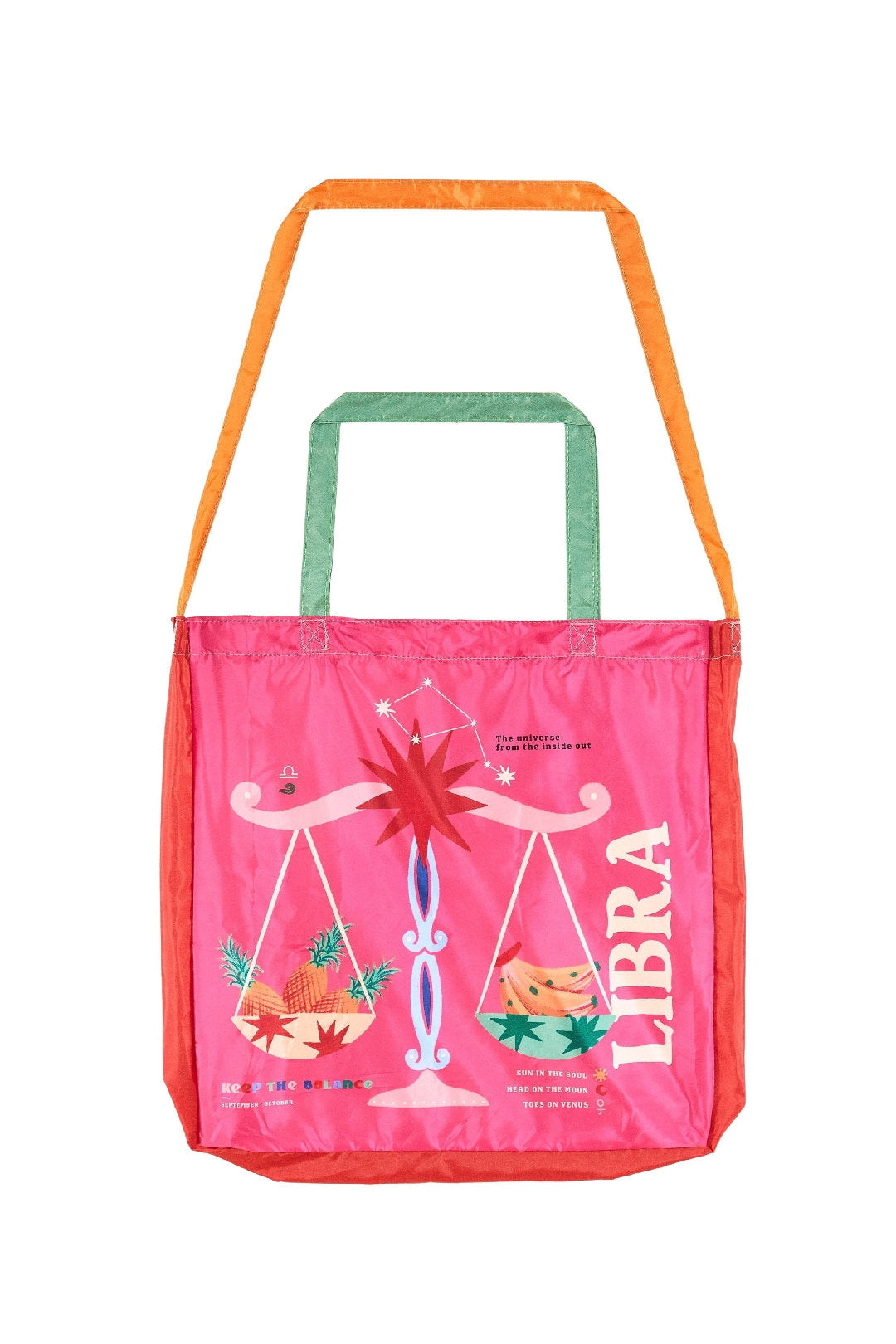 Sac imprimé signe du zodiaque Balance - Rose