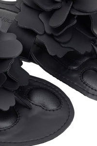 Floral flat sandals - Black