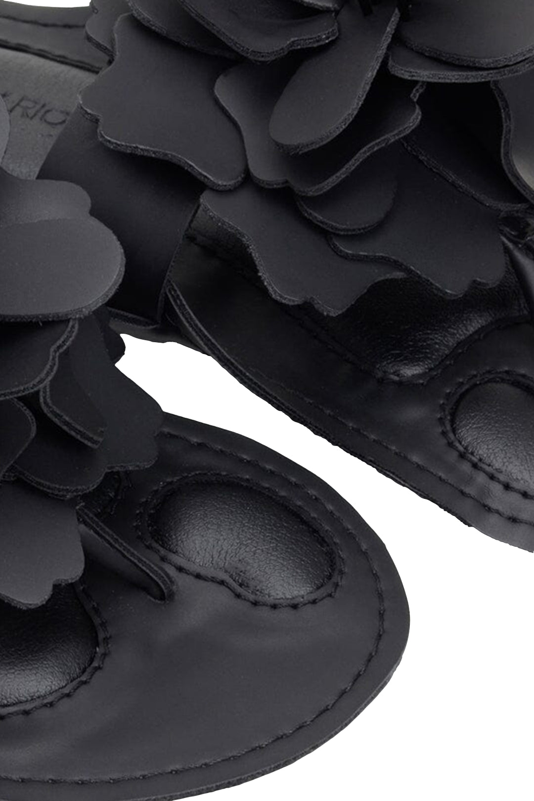 Floral flat sandals - Black