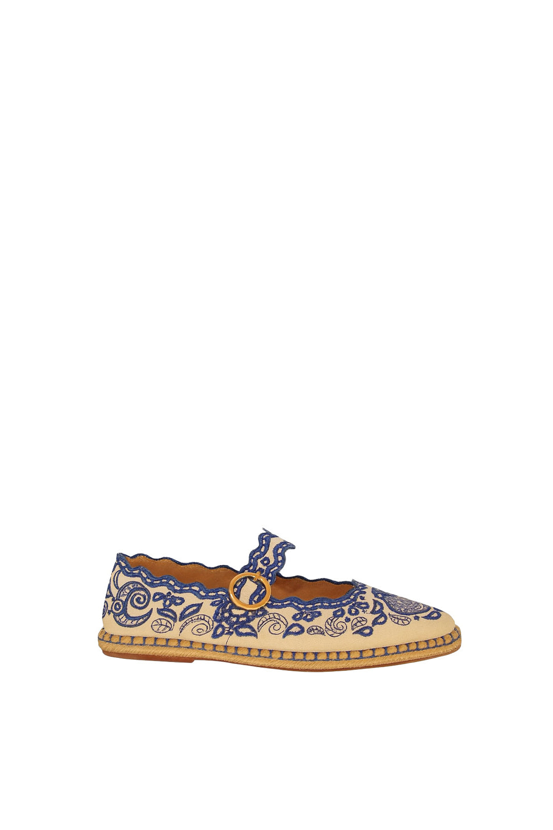 Cotton Richelieu ballerinas - Beige