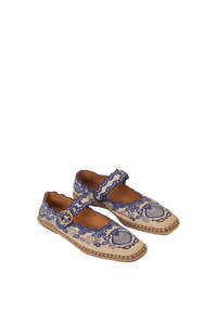 Cotton Richelieu ballerinas - Beige