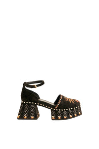 Velvet high sandals - Black