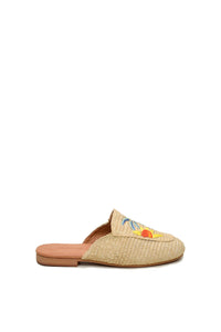 Mules Tropical en raphia - Beige