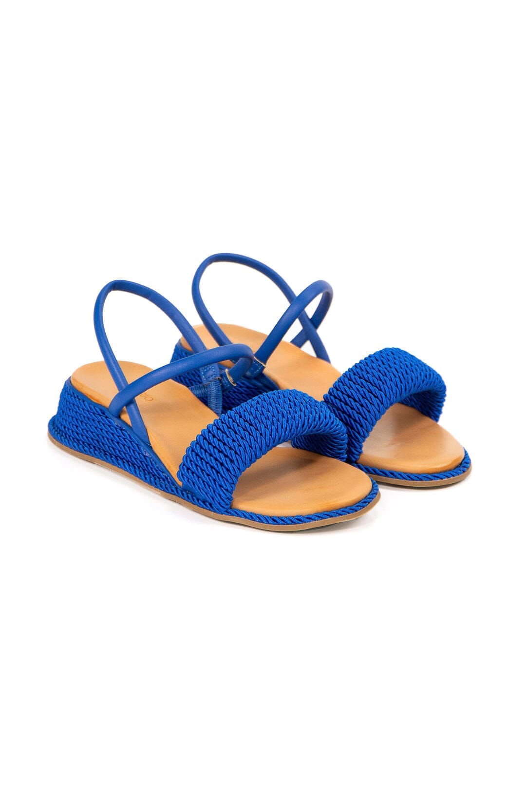 Cotton wedge espadrilles - Blue