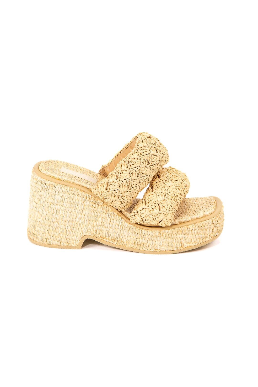 Sandales à plateforme Puffy en crochet - Beige