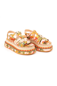 Espadrilles à plateforme Mango Trees en coton - Rose