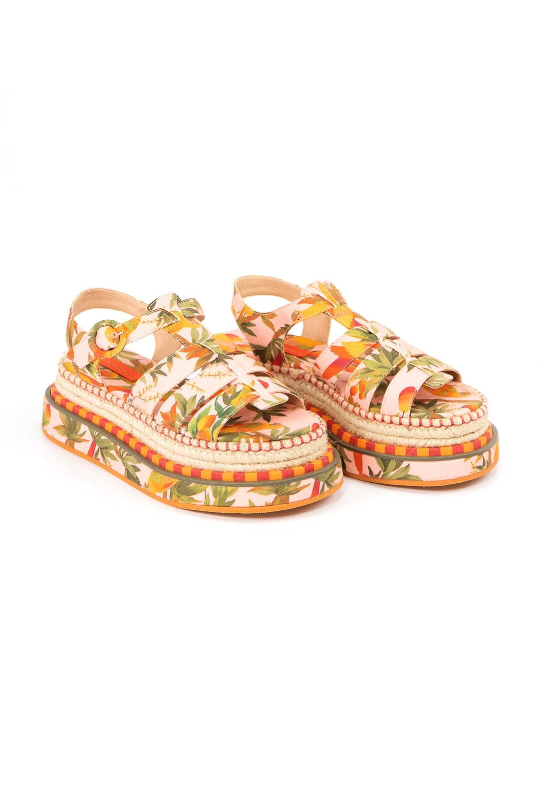 Espadrilles à plateforme Mango Trees en coton - Rose