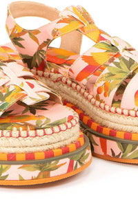 Espadrilles à plateforme Mango Trees en coton - Rose