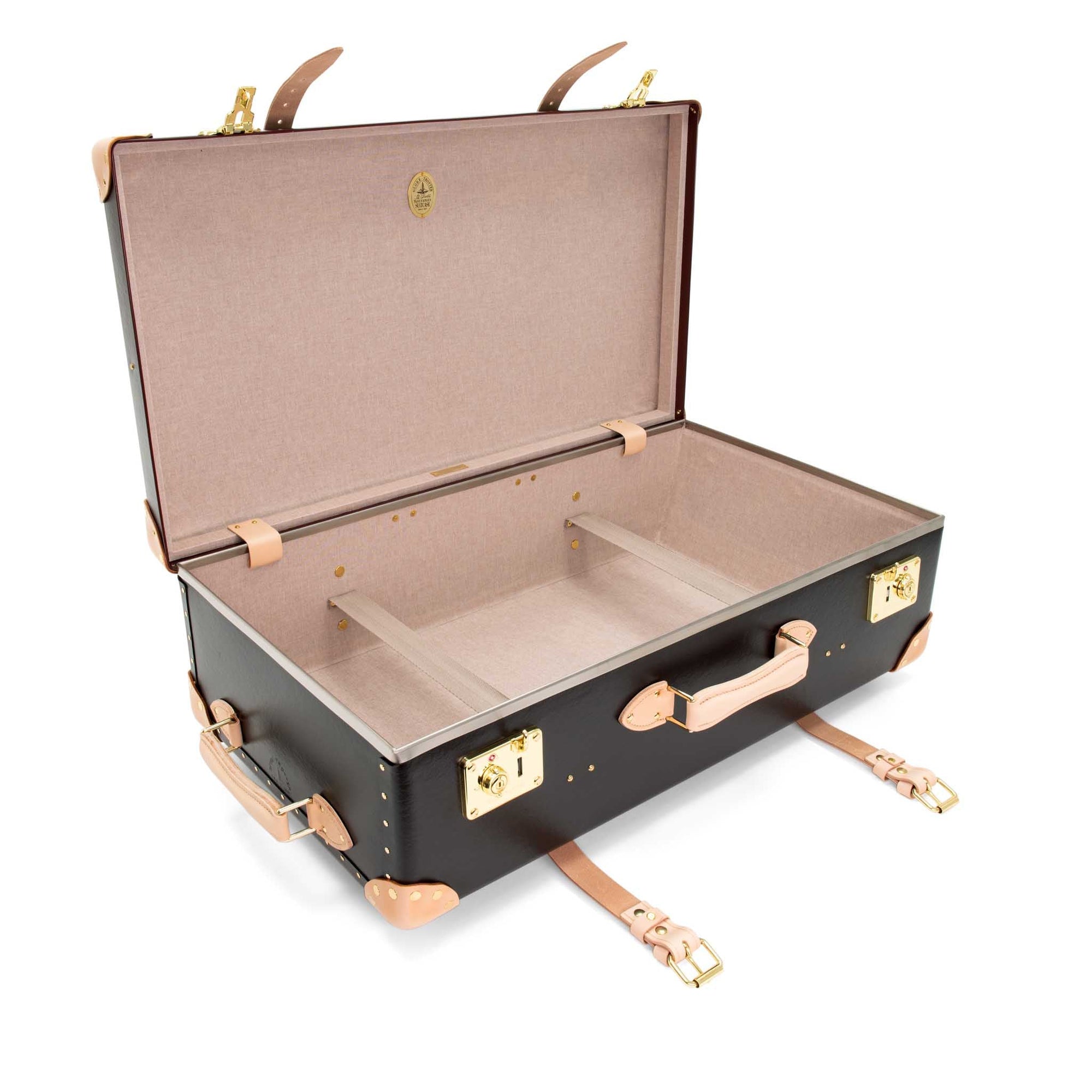 Grand bagage de soute Safari 2 roues - Marron & Naturel & Or