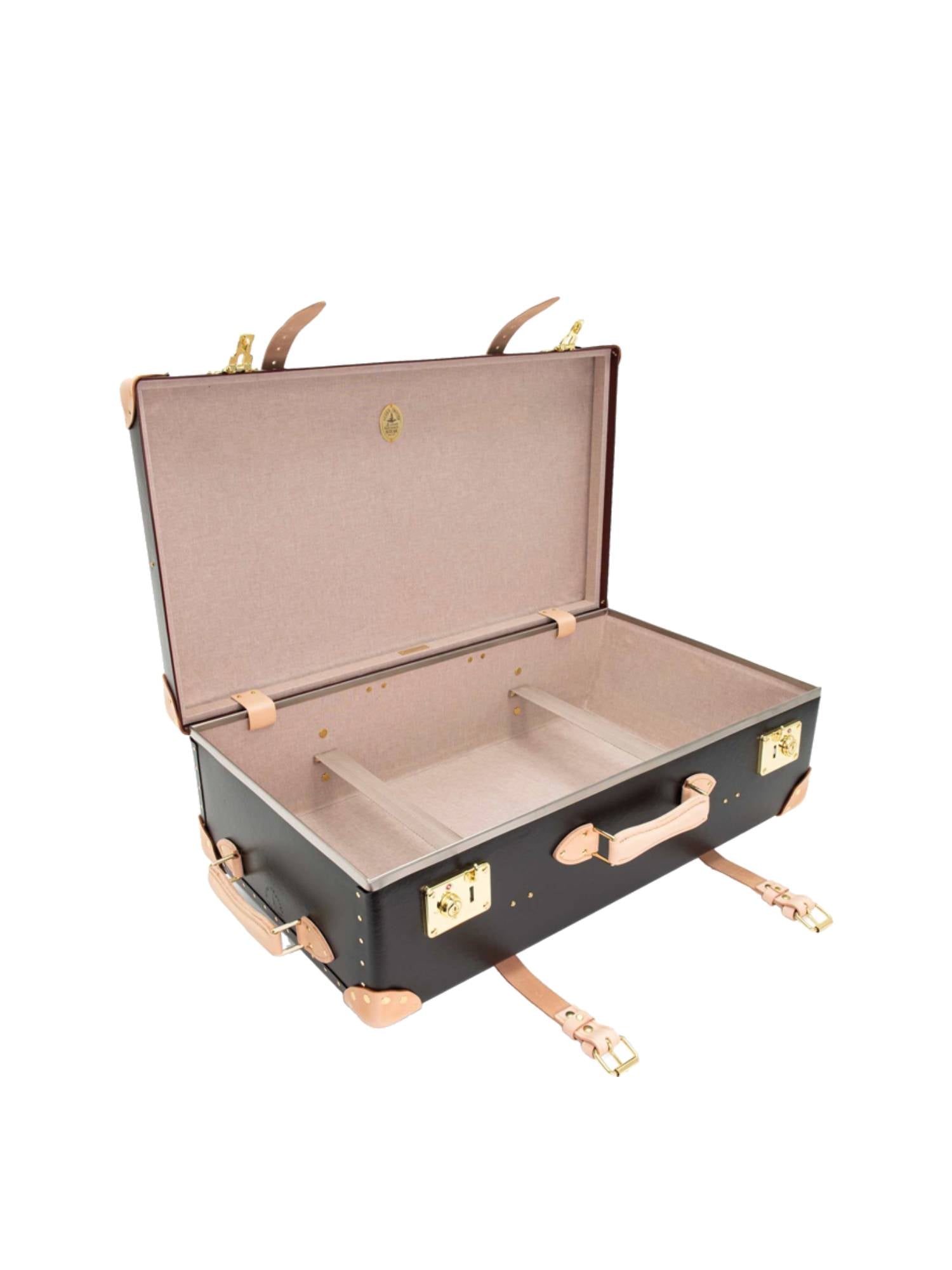 Grande valise soute Safari 2 roues - Marron & Naturel & Or