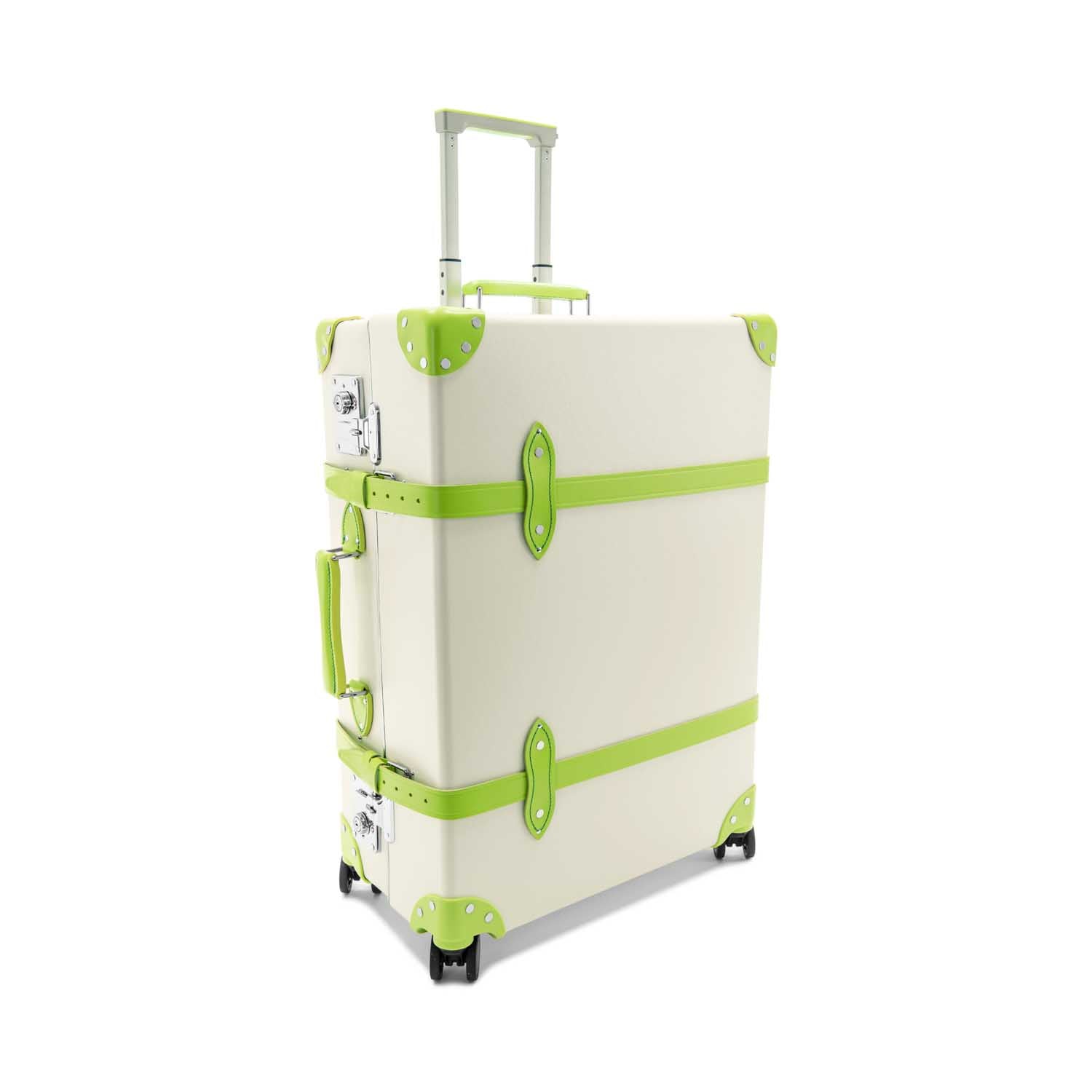 Grand bagage de soute Centenary 4 roues - Ivoire & Vert perroquet & Chrome