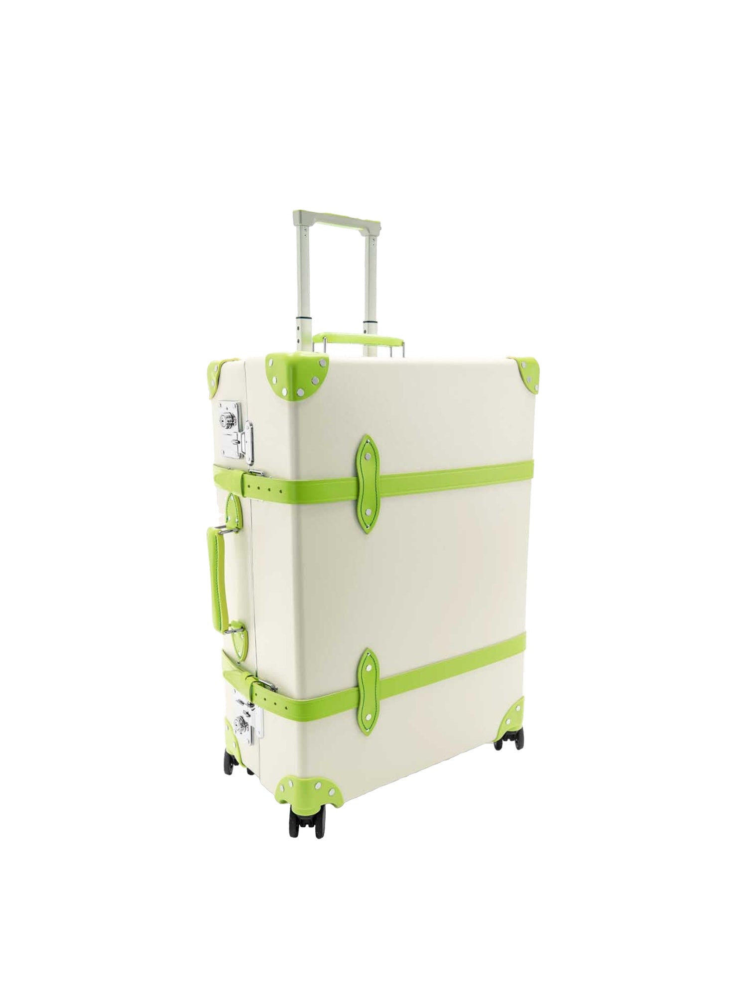 Grande valise soute Centenary 4 roues - Ivoire & Vert & Chrome
