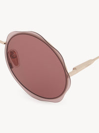 BASEPLUS_Gold & Burgundy SUNGLASSES - Gold & Burgundy