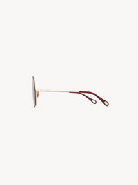 BASEPLUS_Gold & Burgundy SUNGLASSES - Gold & Burgundy