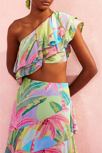 Top court asymétrique Beach Vibe - Multicolore