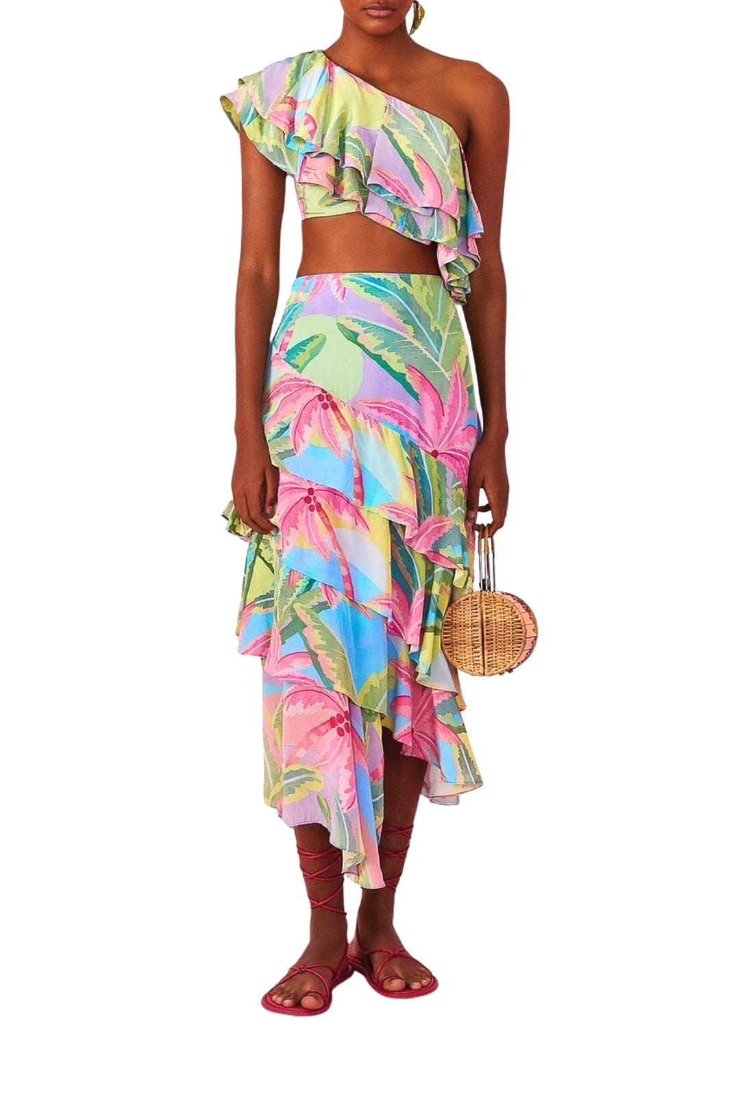 Top court asymétrique Beach Vibe - Multicolore