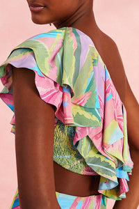 Top court asymétrique Beach Vibe - Multicolore