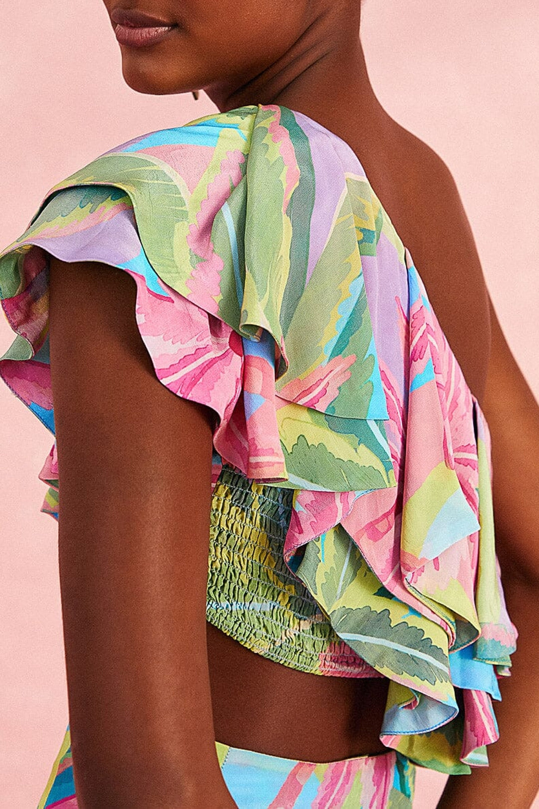 Top court asymétrique Beach Vibe - Multicolore
