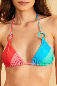 Haut de bikini à nouer Birds Painted - Rose