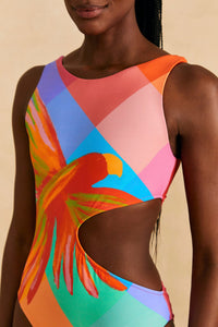 Maillot de bain une pièce Birds - Multicolore