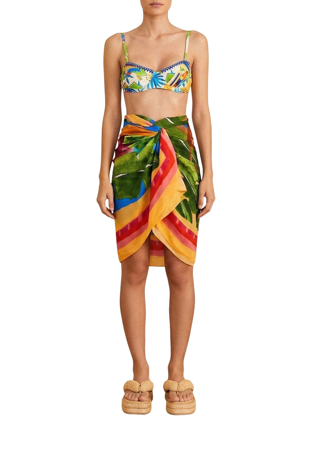 Paréo Bahia à foulards - Multicolore