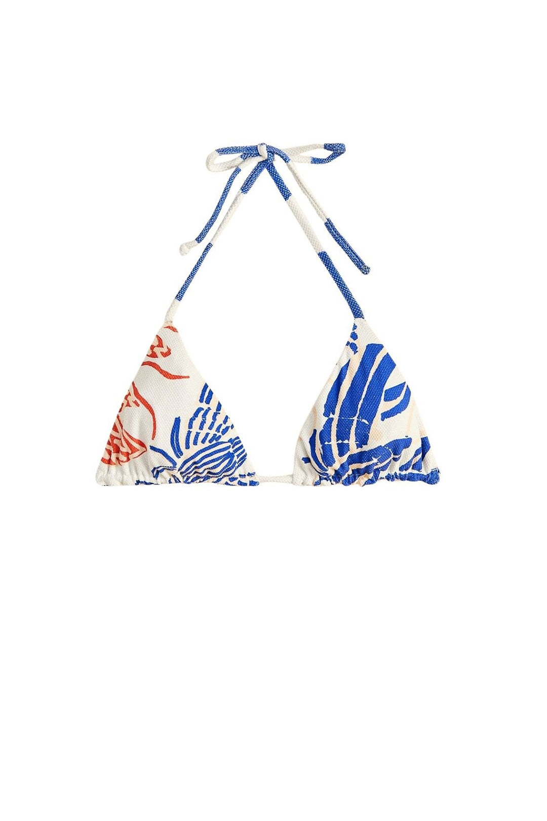 Haut de bikini noué sur le côté à rayures - Bleu