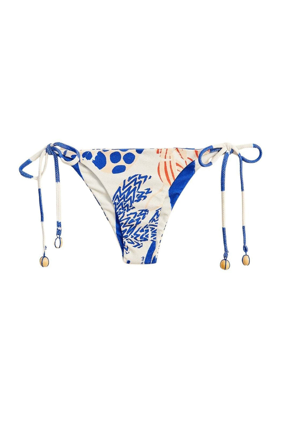 Bas de bikini taille basse noué sur le côté Lobster - Bleu