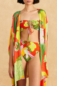 MEDIA OFF LINE_Kimono Neon Floral - Rouge