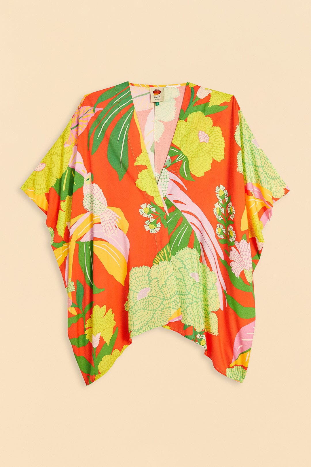 MEDIA OFF LINE_Kimono Neon Floral - Rouge