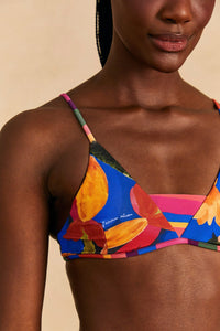Haut de bikini Floral tropical x Stripes - Multicolore