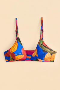 Haut de bikini Floral tropical x Stripes - Multicolore