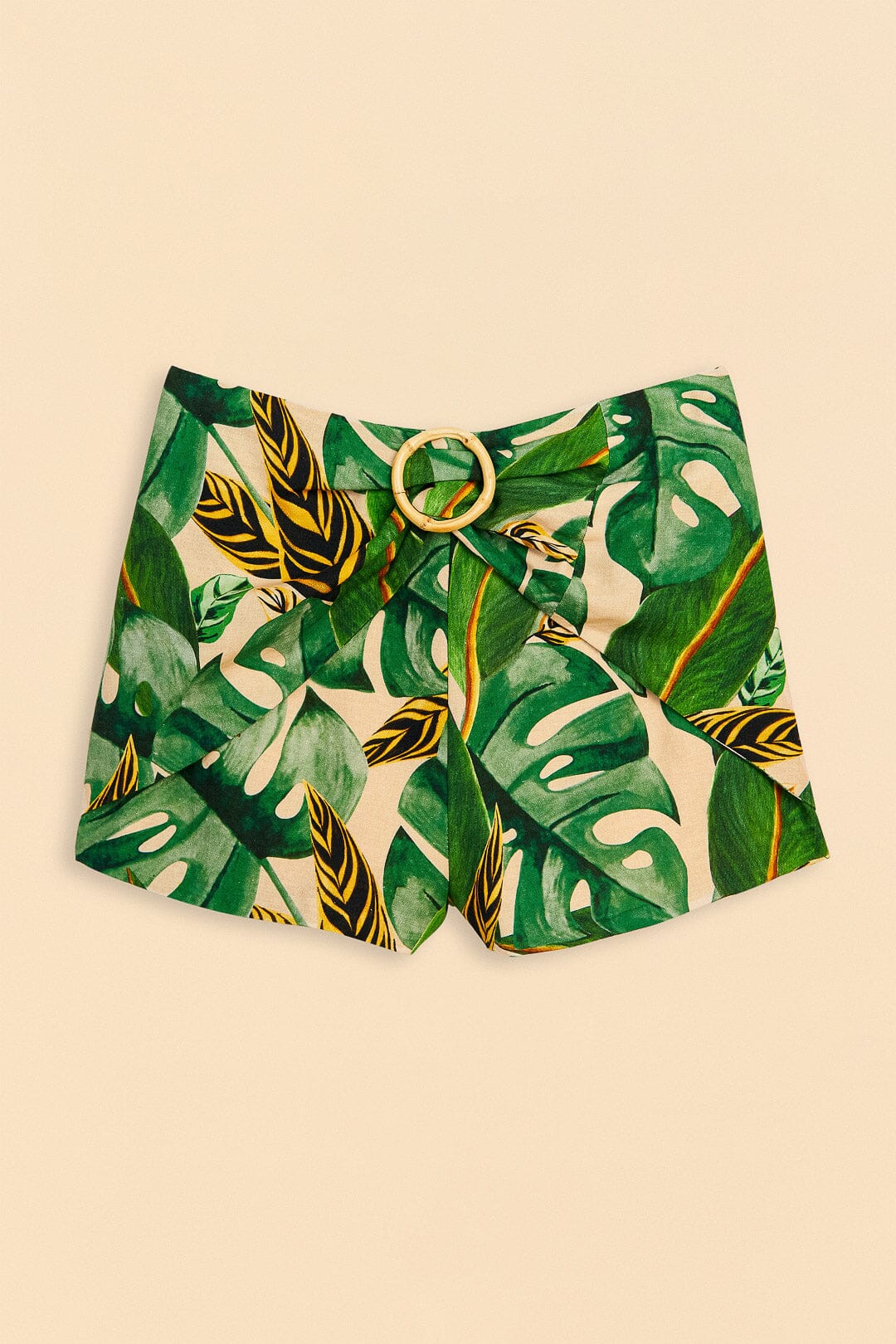 MEDIA OFF LINE_Short Tropical Leaves en lin - Vert